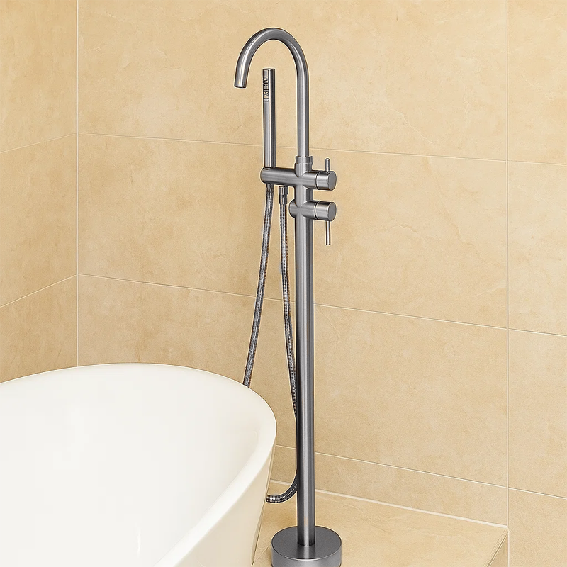 550538N Flow Змішувач для ванни з підлоги, brushed nickel (1 сорт) DEVIT фото 2