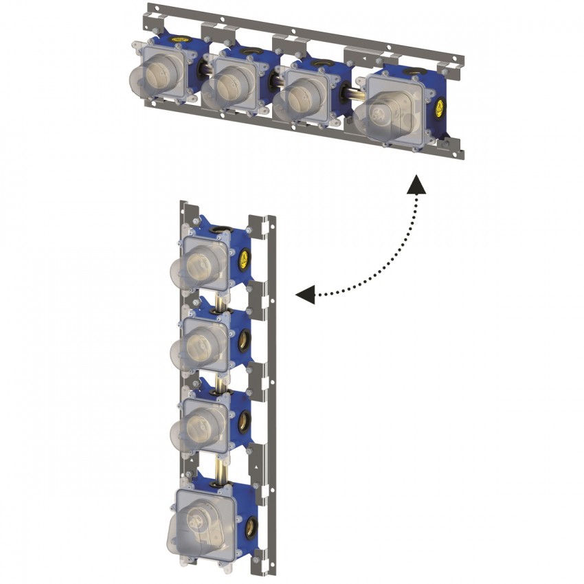MDBOX019 modular box  Внутрішня частина до термостата на 3 виходи, вертикальна/горизонтальна установка (1 сорт) Paffoni фото 2