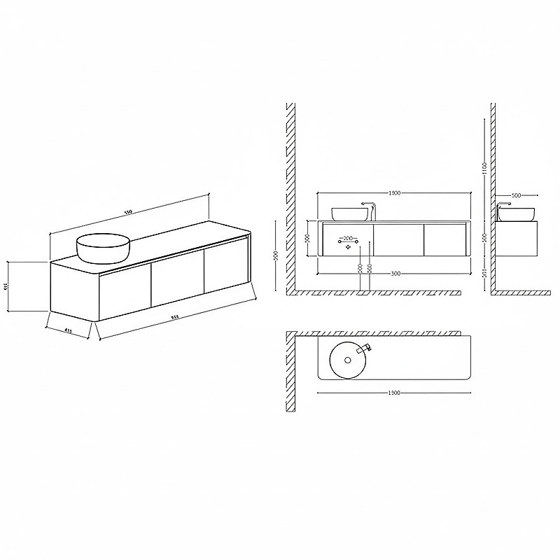 0025144W Раковина накладна на столешню зі штучного каменю, біла матова (1 сорт) DEVIT фото 2