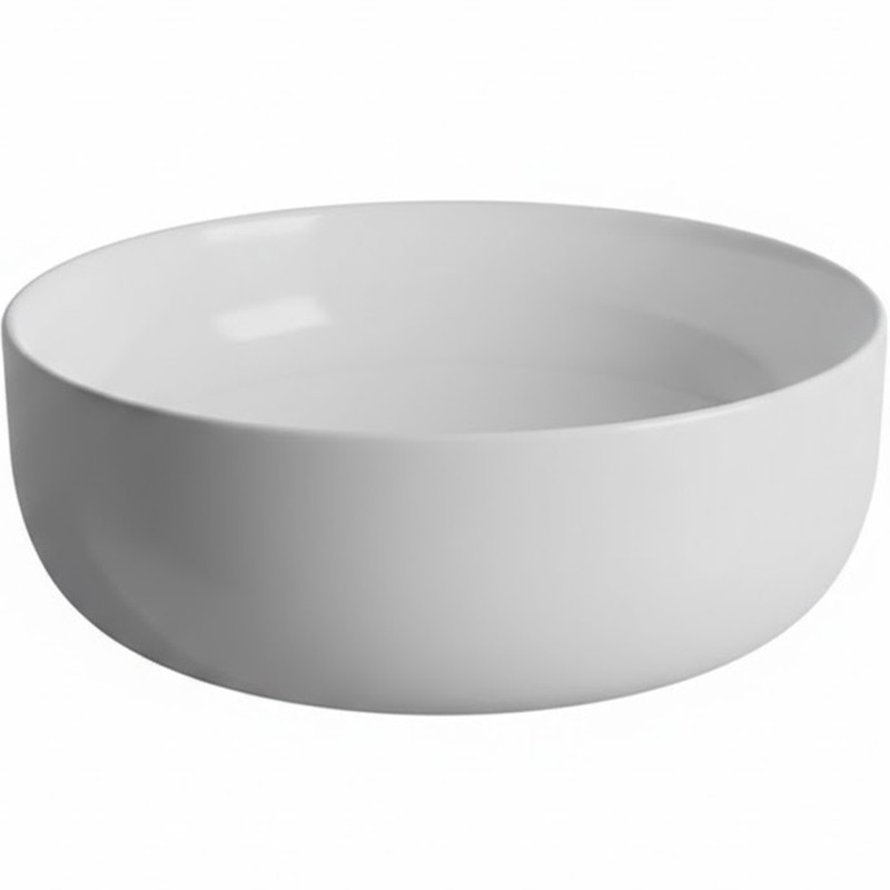 0025144W Раковина накладна на столешню зі штучного каменю, біла матова (1 сорт) DEVIT фото 1