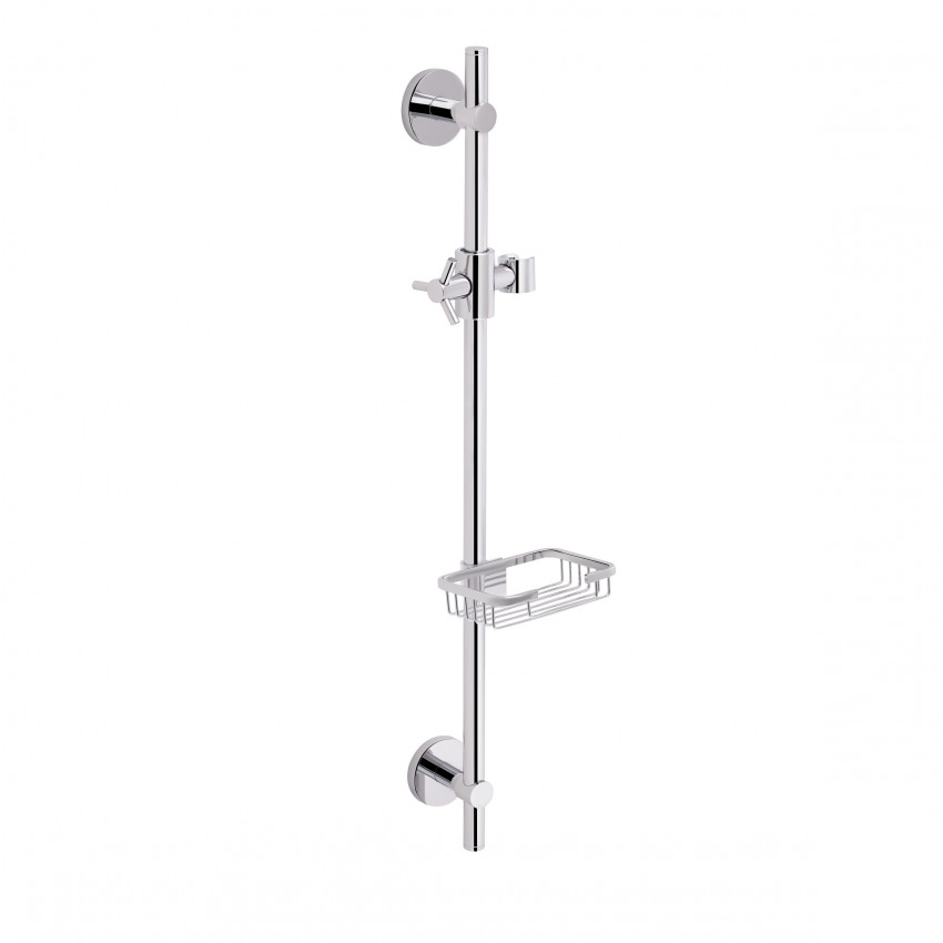 Стійка універсальна Sprha, Chrome, 700 мм, округла з полицею QT003 Qtap QTAP