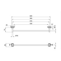 Тримач для рушника Liberty, 605 мм, Chrome QTLIBCRM1124 Qtap QTAP фото 1