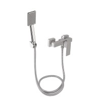 Змішувач для душу Kubis 010, Nickel (k35) із душовим гарнітуром LDKUB010NKS28535 Lidz