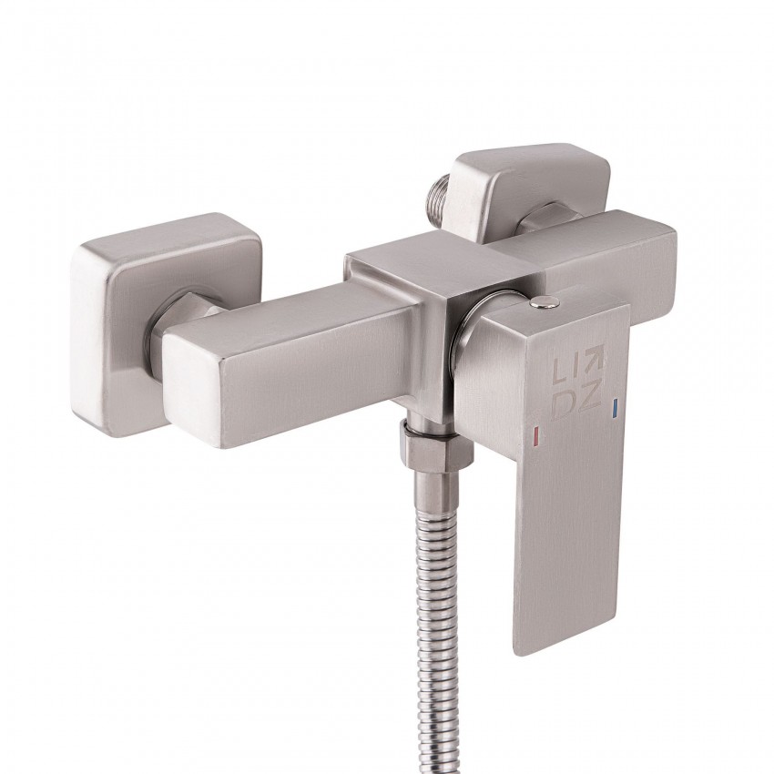 Змішувач для душу Kubis 010, Nickel (k35) із душовим гарнітуром LDKUB010NKS28535 Lidz LIDZ фото 2