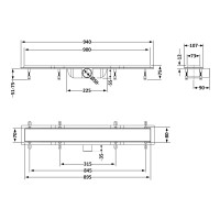 Лінійний трап Dry FA304-900 з сухим затвором QT QTAP фото 1