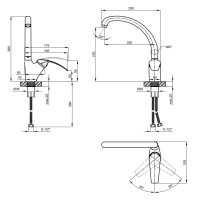 Змішувач для кухні Mars 007F, Chrome (k40) LDMAR007FCRM34857 Lidz LIDZ фото 1