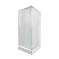 Набір: Душова кабіна Presto CRM1088SP5, 1970x800x800 мм, квадратна, скло матове 5 мм + Душовий піддон Tern 308812C Qtap