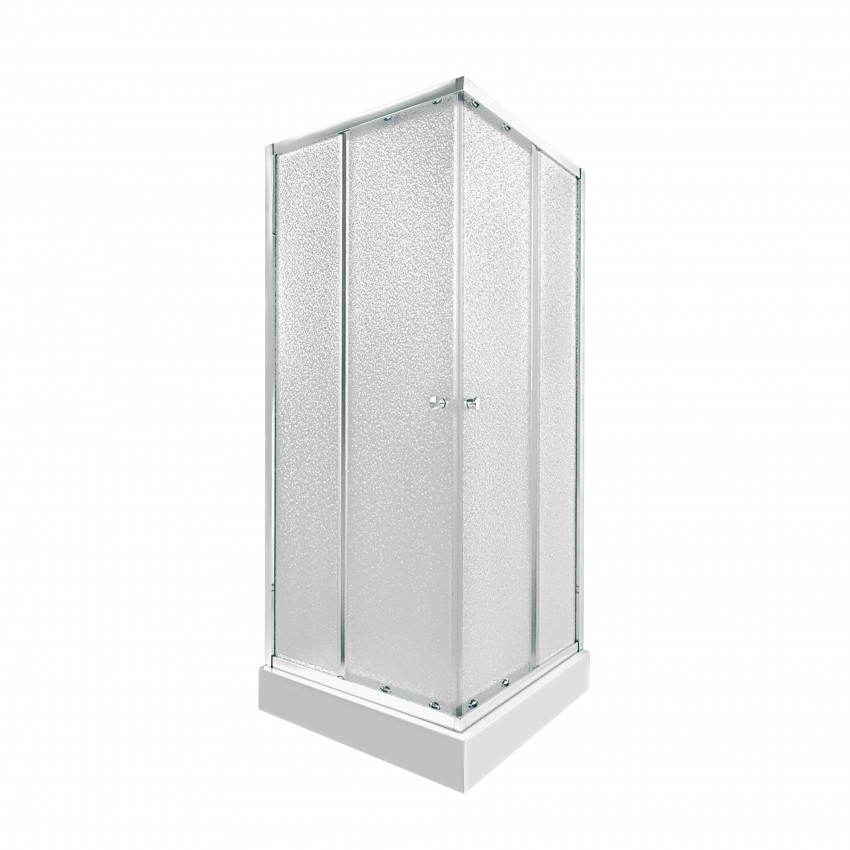 Набір: Душова кабіна Presto CRM1088SP5, 1970x800x800 мм, квадратна, скло матове 5 мм + Душовий піддон Tern 308812C Qtap QTAP