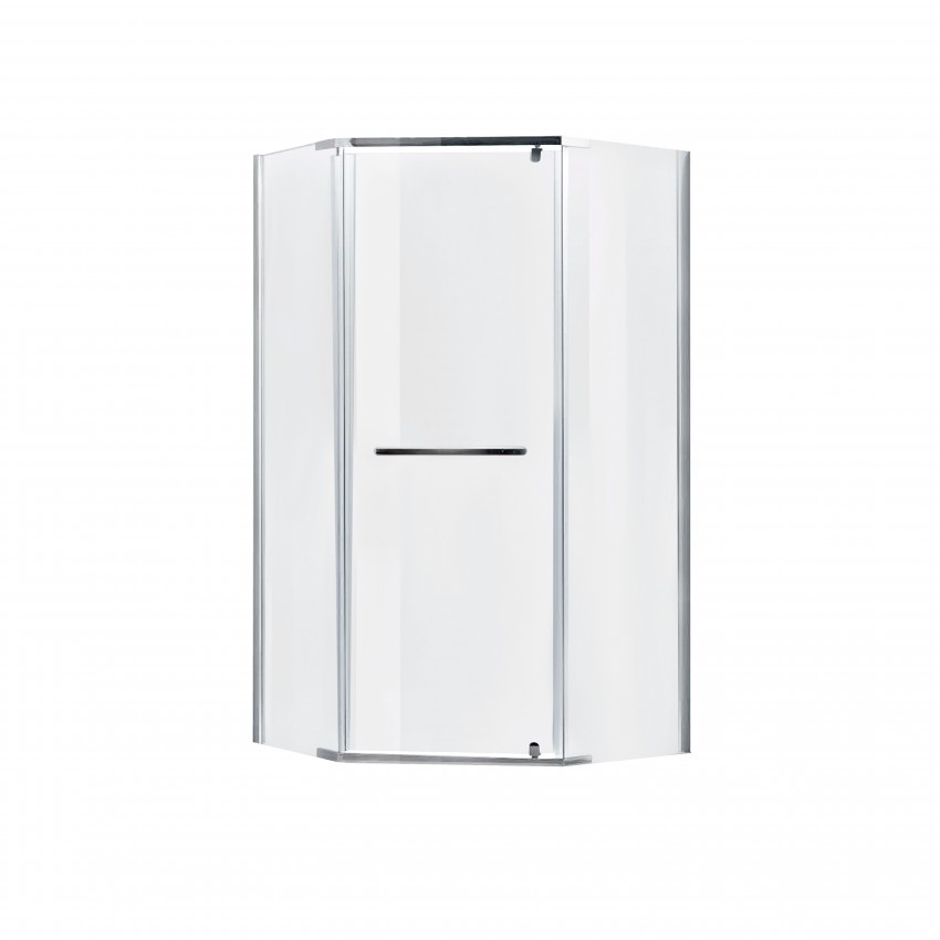 Душова кабіна Dozorca SC90x90.CRM.LOW.TR п'ятикутна, для низьк. піддону, висота 190 см, скло проз. 6 мм, без піддону Lidz LIDZ