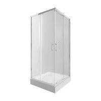 Набір: Душова кабіна Taurus CRM1011SC6, квадратна, скло прозоре 6 мм + Душовий піддон Tern 301112 Qtap