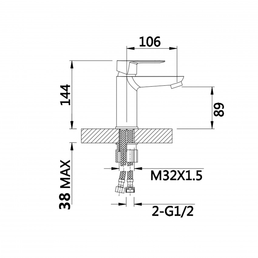 Змішувач для раковини низький Latwa 001, White (k35) LDLAT001WHI45423 Lidz LIDZ фото 1