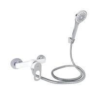 Змішувач для душу Latwa 010, White (k40) з душовим гарнітуром LDLAT010WHI45426 Lidz