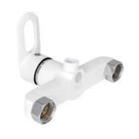 Змішувач для душу Latwa 010, White (k40) з душовим гарнітуром LDLAT010WHI45426 Lidz LIDZ фото 2