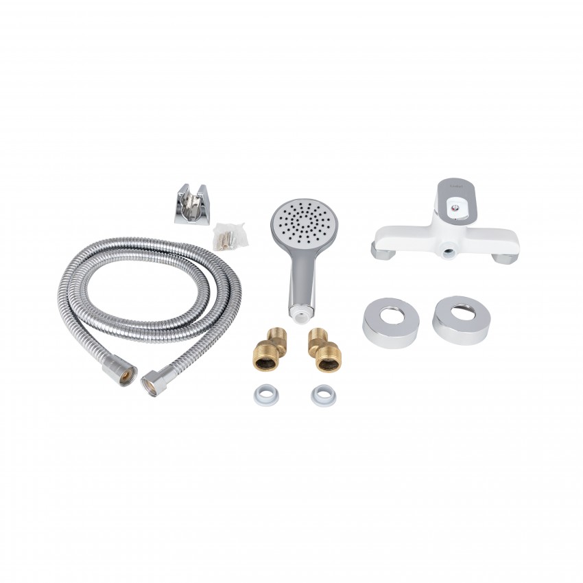 Змішувач для душу Latwa 010, White (k40) з душовим гарнітуром LDLAT010WHI45426 Lidz LIDZ фото 4