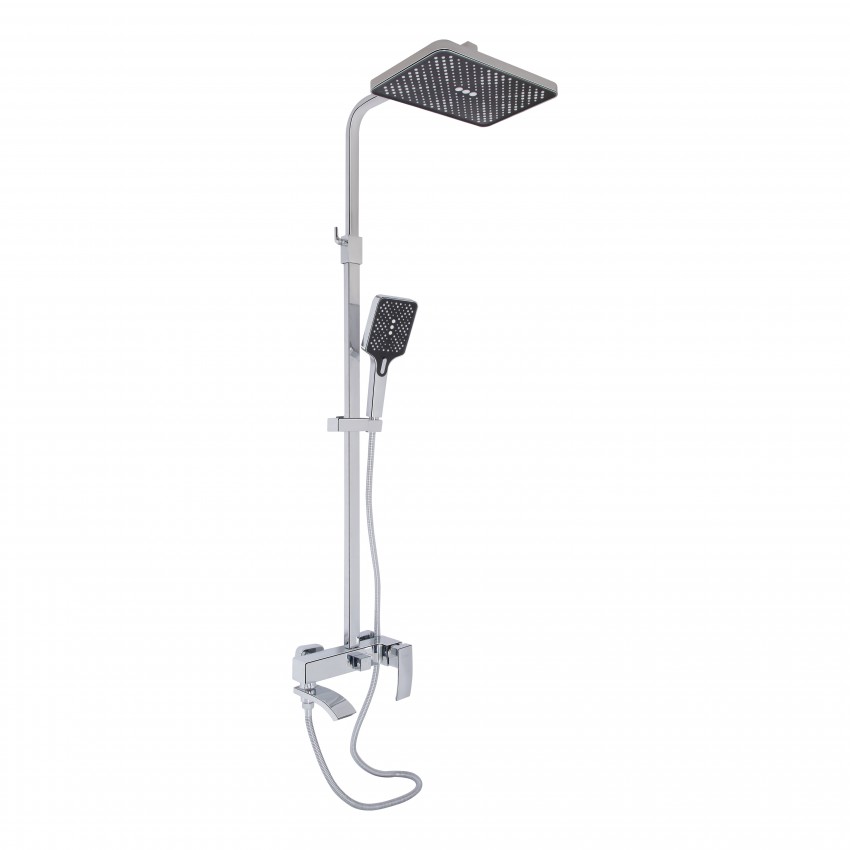 Душова система універсальна Swan Cascada, Chrome (k35) на три споживача (з виливом) QTSWA111CRM45566 Qtap QTAP