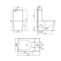 Унітаз підлоговий Tern Ultra Quiet 610×360×835 мм, White, з сидінням Slim Duroplast/ Soft-close/ Quick Release QT17226003AW Qtap QTAP фото 1