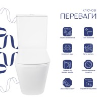 Унітаз підлоговий Tern Ultra Quiet 610×360×835 мм, White, з сидінням Slim Duroplast/ Soft-close/ Quick Release QT17226003AW Qtap QTAP фото 2