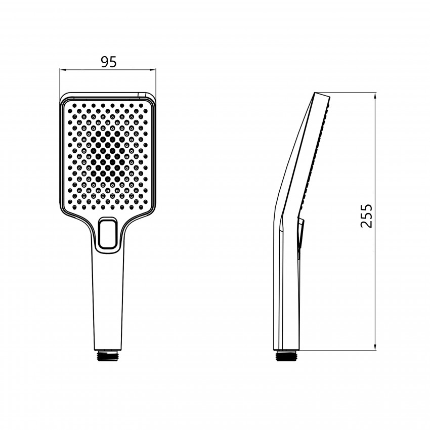 Лійка для ручного душу Rucni, 140x95 мм, Chrome прямокутна QTRUC125CRM45958 Qtap QTAP фото 1