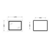 Дзеркало настінне Cardinal (CA1) 1200х800 мм, прямокутне, з LED-підсвічуванням Touch, антизапотіванням, диммером, рег. темп. кольору (3000-6500K) Qtap QTAP фото 1