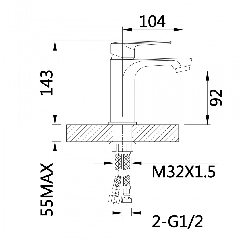 Змішувач для раковини низький Leo New, Chrome (k35) QTLEO270CRM45561 Qtap QTAP фото 1