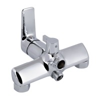 Змішувач для ванни Leo New, Chrome (k35) з довгим поворотним виливом та душовим гарнітуром QTLEO2601CRM45562 Qtap QTAP фото 2