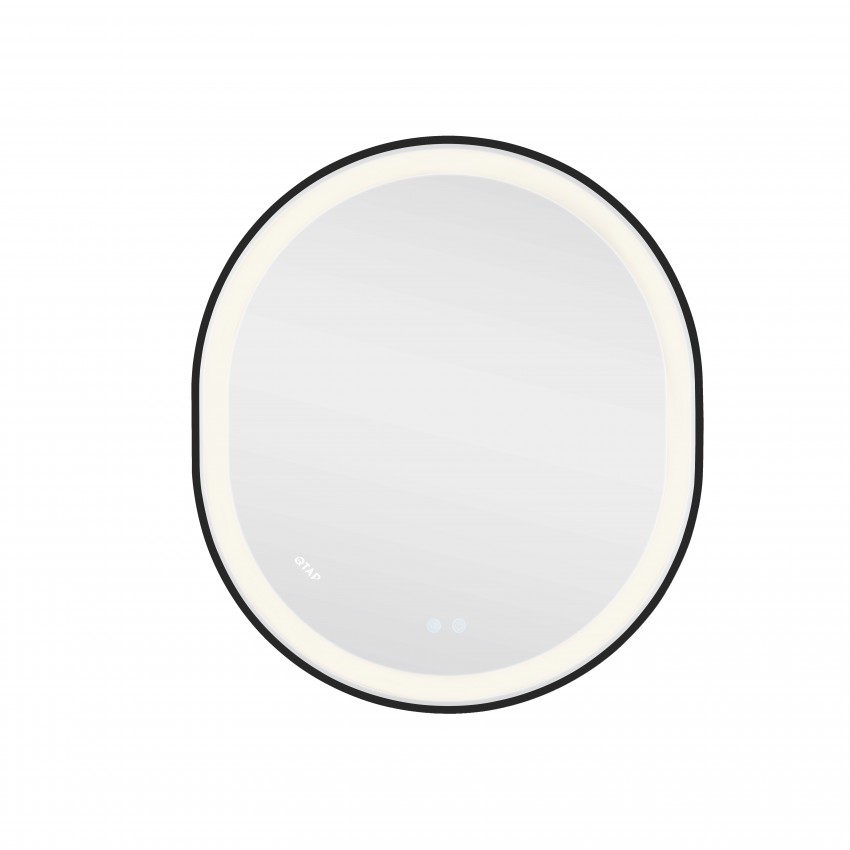 Дзеркало настінне Gemini (GE1B) 800х700 мм, овальне, з LED-підсвіткою Touch, антизапотіванням, димером, рег. темп. кольору (3000-6500K), Reverse Qtap QTAP фото 4