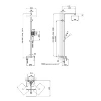 Душова система універсальна Swan Cascada, Chrome/White (k35) на три споживача (з виливом) QTSWA111CRW45570 Qtap QTAP фото 1