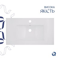 Комплект Albatross: Раковина врізна меблева 820x460x180 мм, White, прямокутна + Донний клапан Pop-up PU02O QTAP фото 3