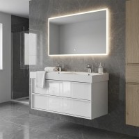 083120W QUADRA Тумба 120 біла глянцева без раковини (1 сорт) DEVIT фото 3