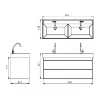 083120W QUADRA Тумба 120 біла глянцева без раковини (1 сорт) DEVIT фото 1