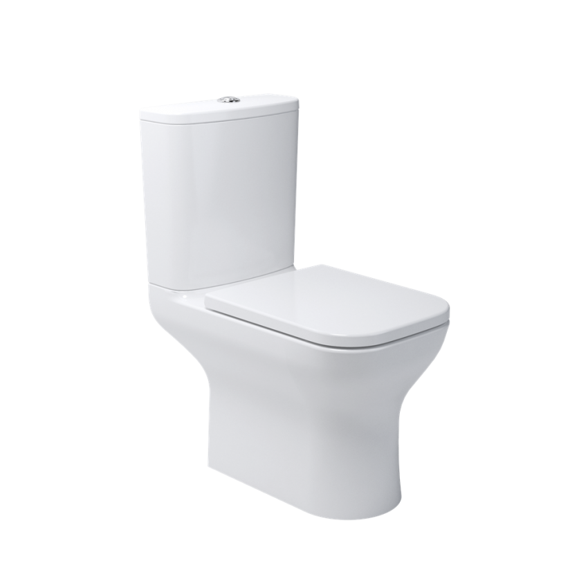 3710020 FRAME Компакт з кришкою soft-close безобідковий, Vortex Flush, білий (1 сорт) DEVIT