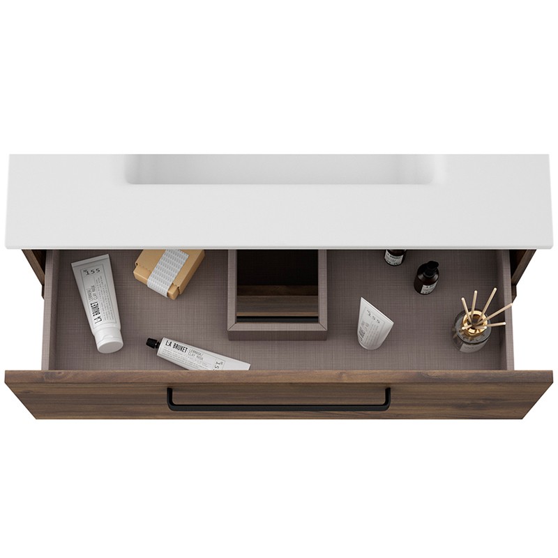 088734O FRESH Тумба 80, колір дуб з чорними ручками, без раковини (1 сорт) DEVIT фото 3