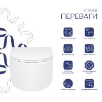 Унітаз підвісний Taurus Ultra Quiet 485×360×350 мм, White, з сидінням Slim Duroplast/ Soft-close/ Quick Release QTTAU26W45428 Qtap QTAP фото 2