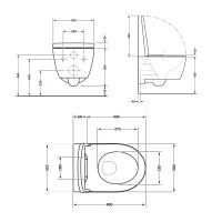 Унітаз підвісний Taurus Ultra Quiet 485×360×350 мм, White, з сидінням Slim Duroplast/ Soft-close/ Quick Release QTTAU26W45428 Qtap QTAP фото 1