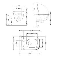 Унітаз підвісний Gemini Ultra Quiet 530х365х373 мм, Matt Black, з сидінням Slim Duroplast/ Soft-close/ Quick Release QT2533076EUQMB Qtap QTAP фото 1