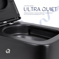 Унітаз підвісний Gemini Ultra Quiet 530х365х373 мм, Matt Black, з сидінням Slim Duroplast/ Soft-close/ Quick Release QT2533076EUQMB Qtap QTAP фото 4