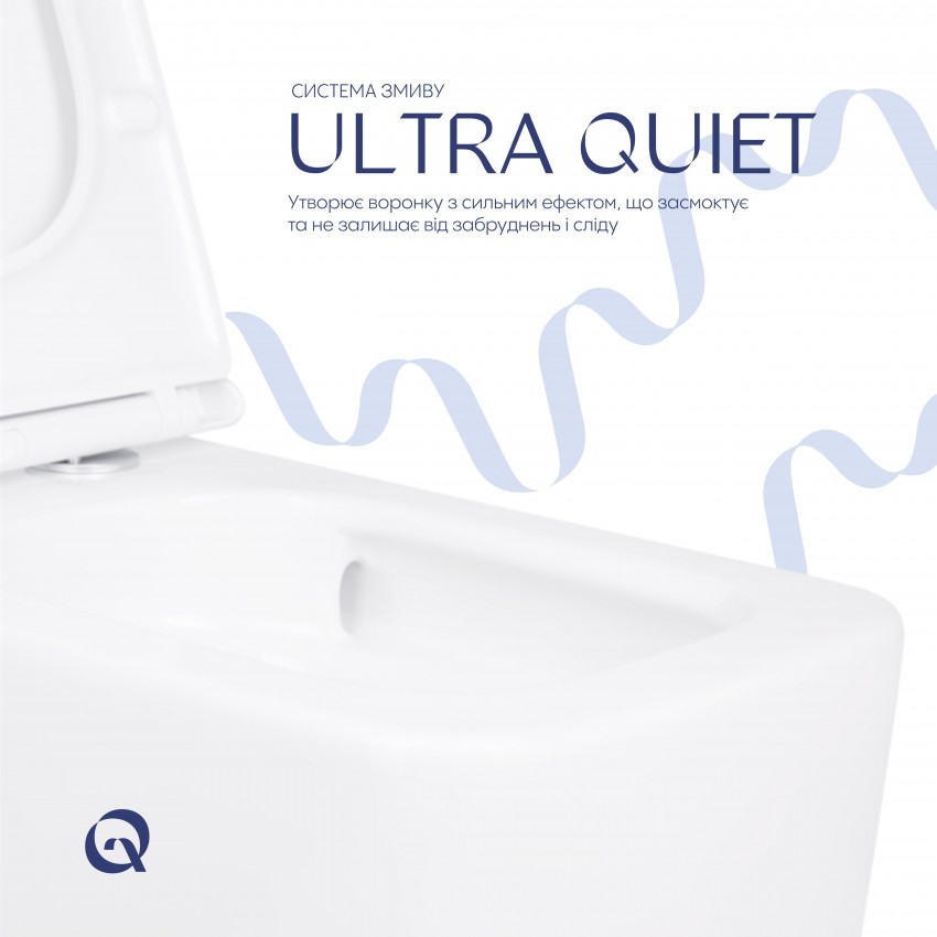 Унітаз підвісний Gemini Ultra Quiet 520×360×350 мм, White, з сидінням Slim Duroplast/ Soft-close/ Quick Release QTGEM26W45430 Qtap QTAP фото 4