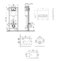 Готове рішення Qtap для ванної кімнати: підвісний унітаз Gemini Ultra Quiet 520×360×350 + комплект інсталяції Nest 4 в 1 (лінійна клавіша White) QTAP фото 1