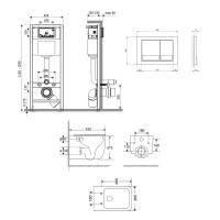 Готове рішення Qtap для ванної кімнати: підвісний унітаз Gemini Ultra Quiet 520×360×350 + комплект інсталяції Nest 4 в 1 (квадратна клавіша Satin) QTAP фото 1
