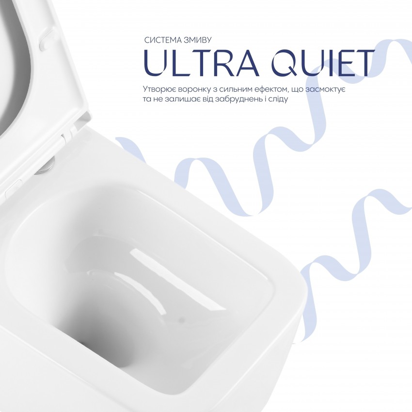 Готове рішення Qtap для ванної кімнати: підвісний унітаз Gemini Ultra Quiet 520×360×350 + комплект інсталяції Nest 4 в 1 (квадратна клавіша Satin) QTAP фото 4