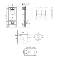 Готове рішення Qtap для ванної кімнати: підвісний унітаз Gemini Ultra Quiet 520×360×350 + комплект інсталяції Nest 4 в 1 (квадратна клавіша Chrome) QTAP фото 1