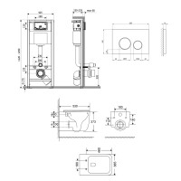 Готове рішення Qtap для ванної кімнати: підвісний унітаз Gemini Ultra Quiet 520×360×350 + комплект інсталяції Nest 4 в 1 (кругла клавіша Matt Black) QTAP фото 1