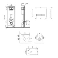 Готове рішення Qtap для ванної кімнати: підвісний унітаз Gemini Ultra Quiet 520×360×350 + комплект інсталяції Nest 4 в 1 (лінійна клавіша Chrome) QTAP фото 1