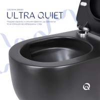 Унітаз підвісний Taurus Ultra Quiet 490х360х380 мм, Matt Black, з сидінням Slim Duroplast/ Soft-close/ Quick Release QT2433084EUQMB Qtap QTAP фото 4