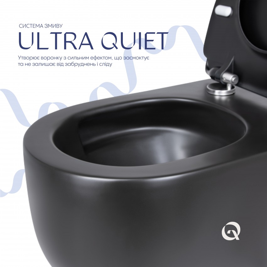 Унітаз підвісний Taurus Ultra Quiet 490х360х380 мм, Matt Black, з сидінням Slim Duroplast/ Soft-close/ Quick Release QT2433084EUQMB Qtap QTAP фото 4