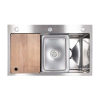 Мийка для кухні інтегрована Handmade H7545 Decor Honeycomb 3,0/1,0 мм LDH7545DEC48372 Lidz