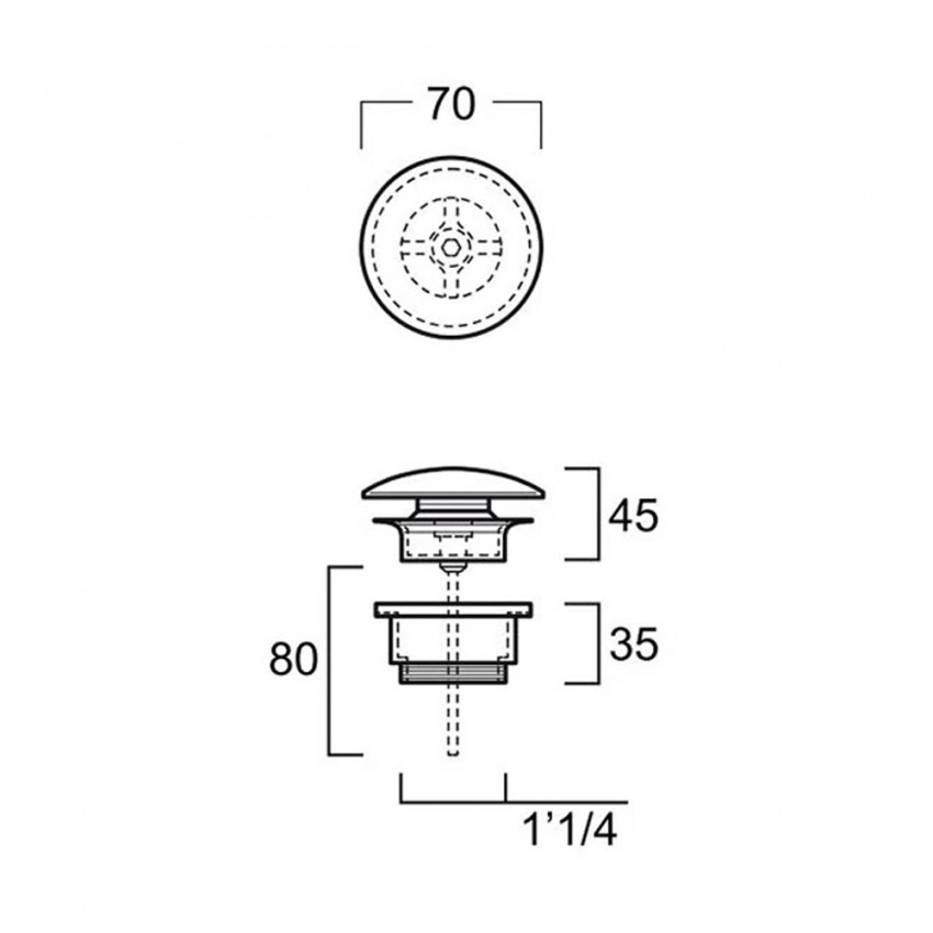 PLCE донний клапан, чорний матовий (1 сорт) SIMAS фото 1