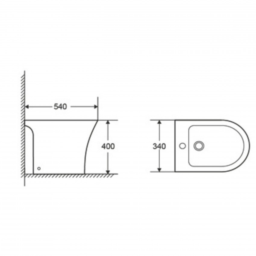 Біде підлогове Presto 540×340×400 мм, White QTPRE29W43056 Qtap QTAP фото 1