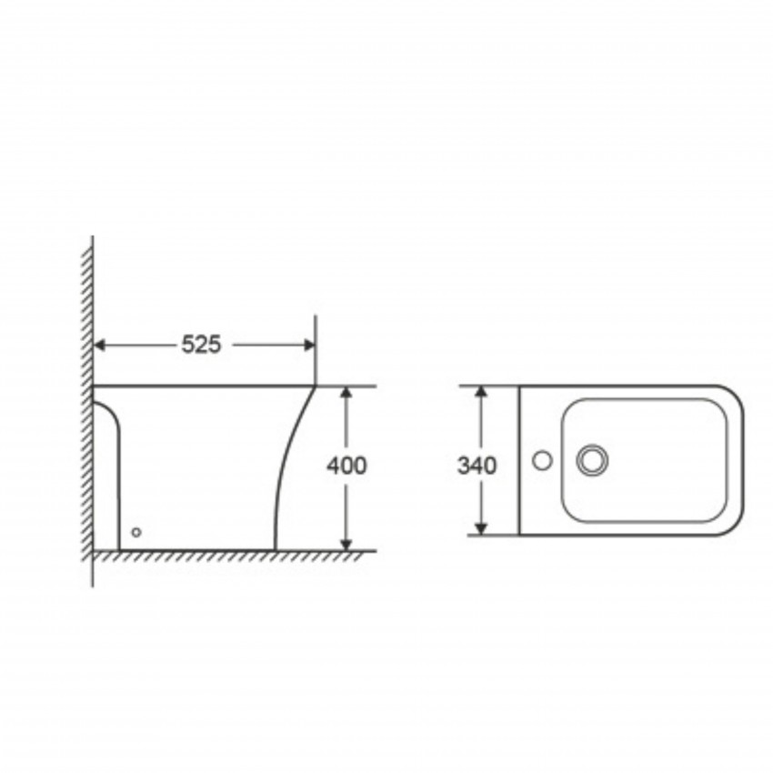 Біде підлогове Presto Quadro 540×340×400 мм, White QTPRE29W49124 Qtap QTAP фото 1
