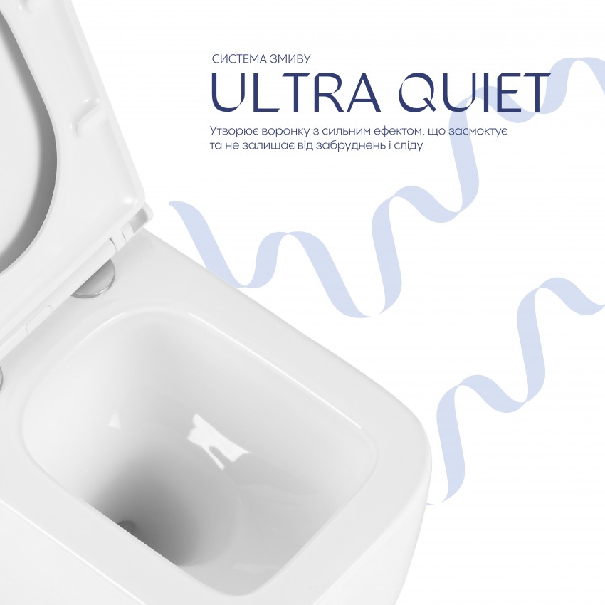 Унітаз підвісний Gemini Ultra Quiet 485×340×350 мм, White, з сидінням Slim Duroplast / Soft-close / Quick Release QTTAU26W49119 Qtap QTAP фото 4